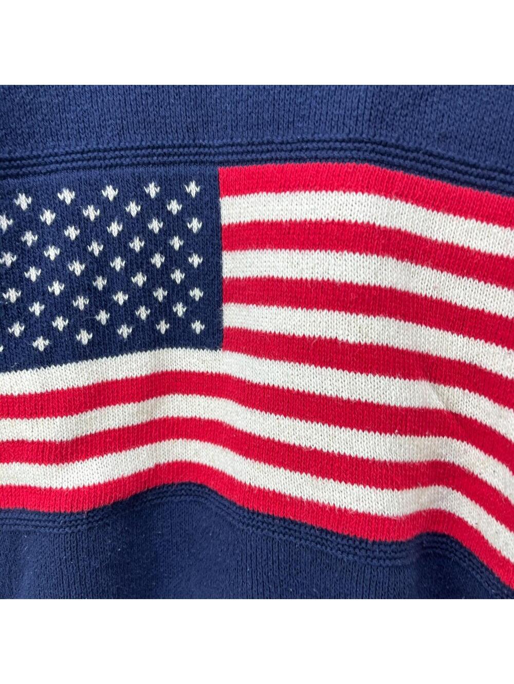 Vintage 90s USA Olympics Flag Knit Polo Sweater XL - Picture 3 of 9